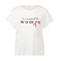 Short Sleeved Pink Ribbon Top, White