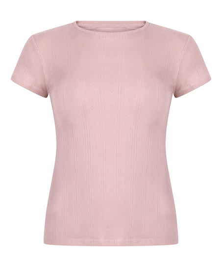 Pointelle Top, Pink