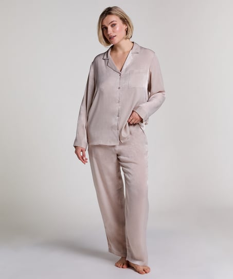 Satin Trousers, Beige