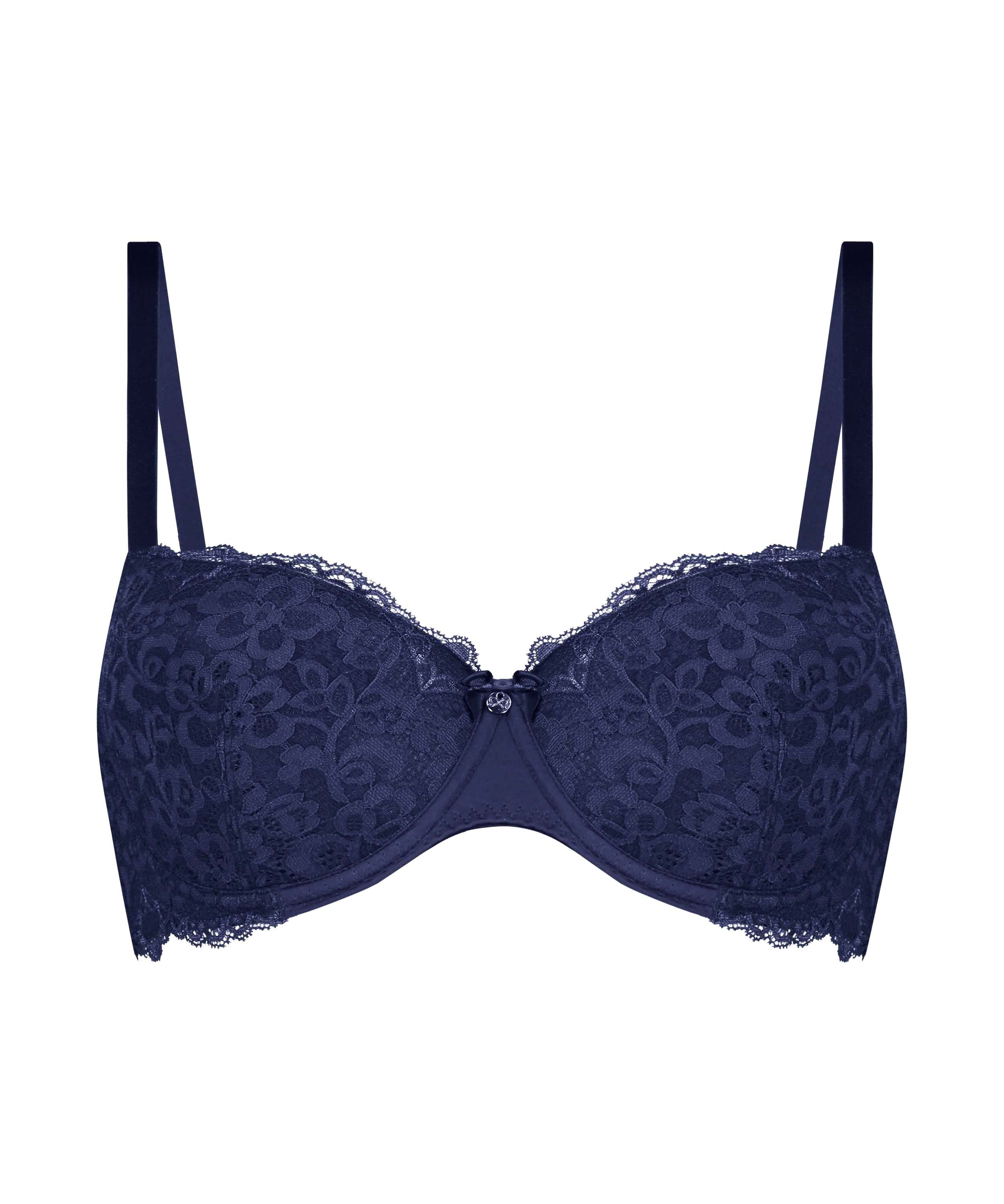 Marine Padded Underwired Bra, Blue, main