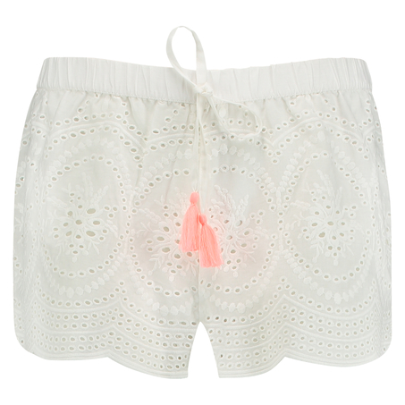 Broderie Anglaise Pyjama Shorts, White