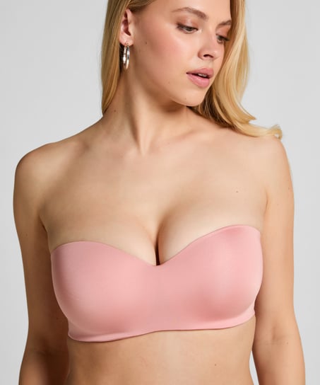 Smooth Padded Underwired Strapless Push-Up Bra, Pink