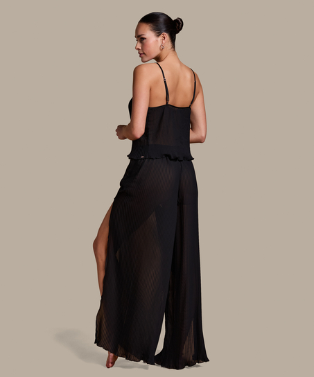 Plisse Pants, Black