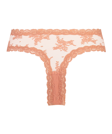 V-shaped Brazilian knickers mesh, Pink