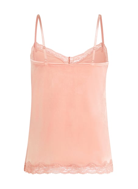 Velours Lace Cami Top, Pink