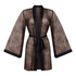 Leopard Mesh Kimono, Black