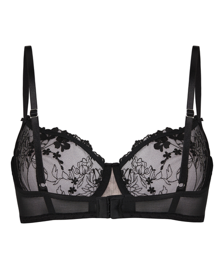 Peonie Non-Padded Underwired Bra, Black
