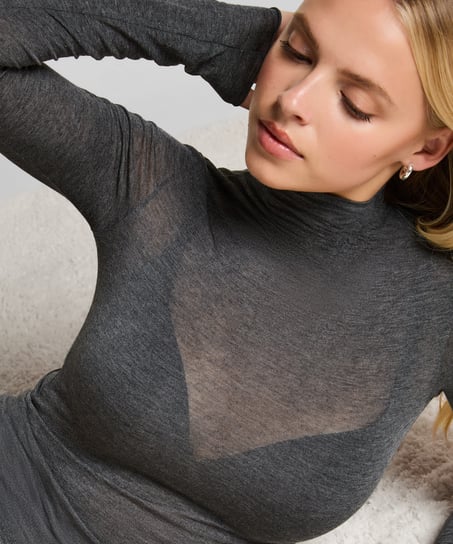 super soft Turtleneck shirt with Cashmere, Gray