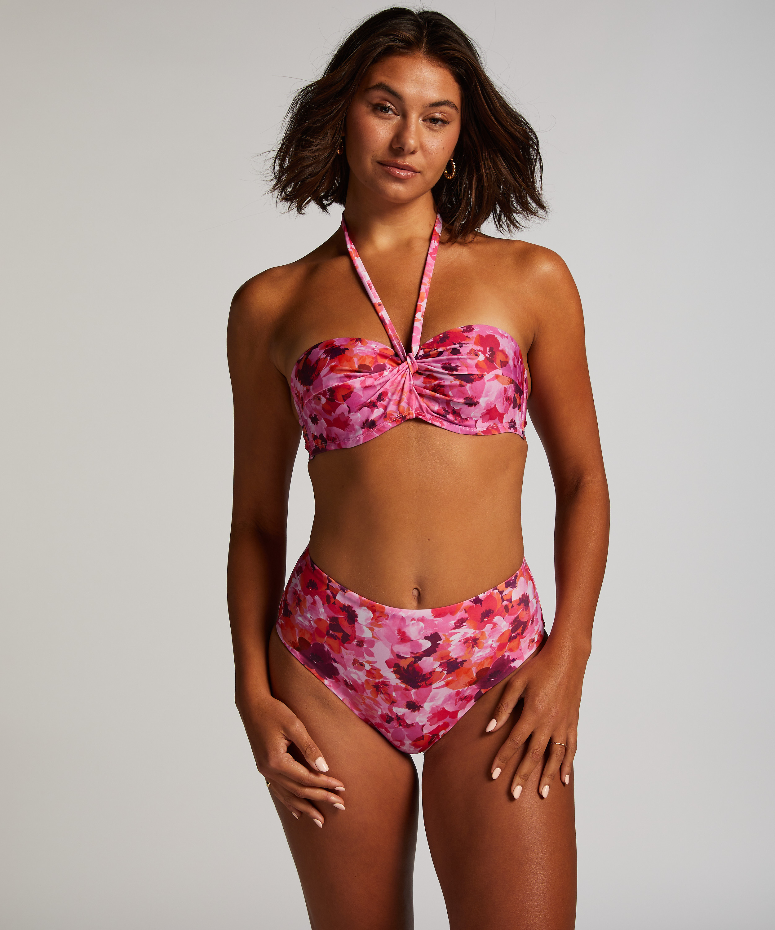 Floral Bikini Top Cup E +, Pink, main