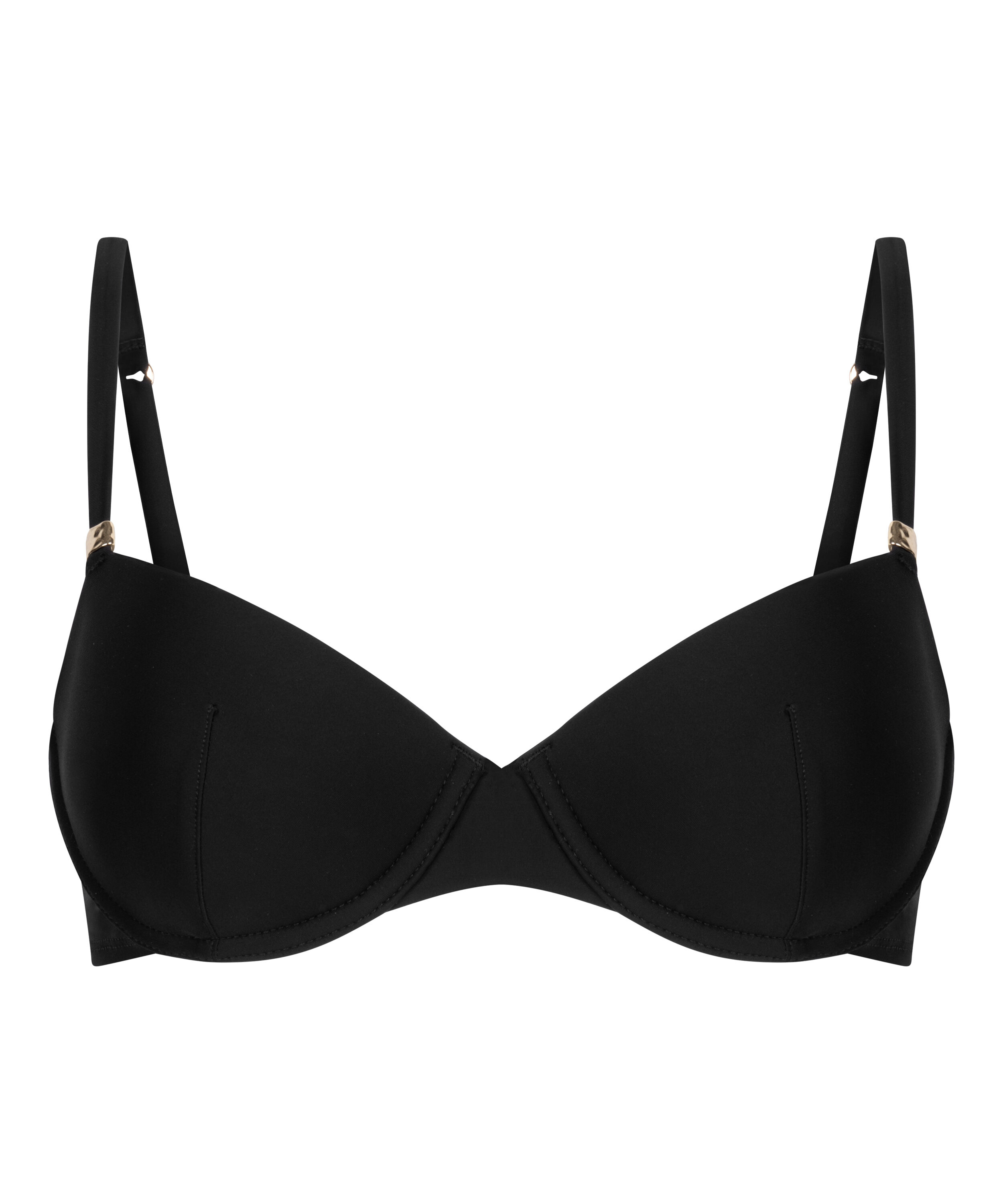 Luxe Padded Underwired Bikini Top, Black