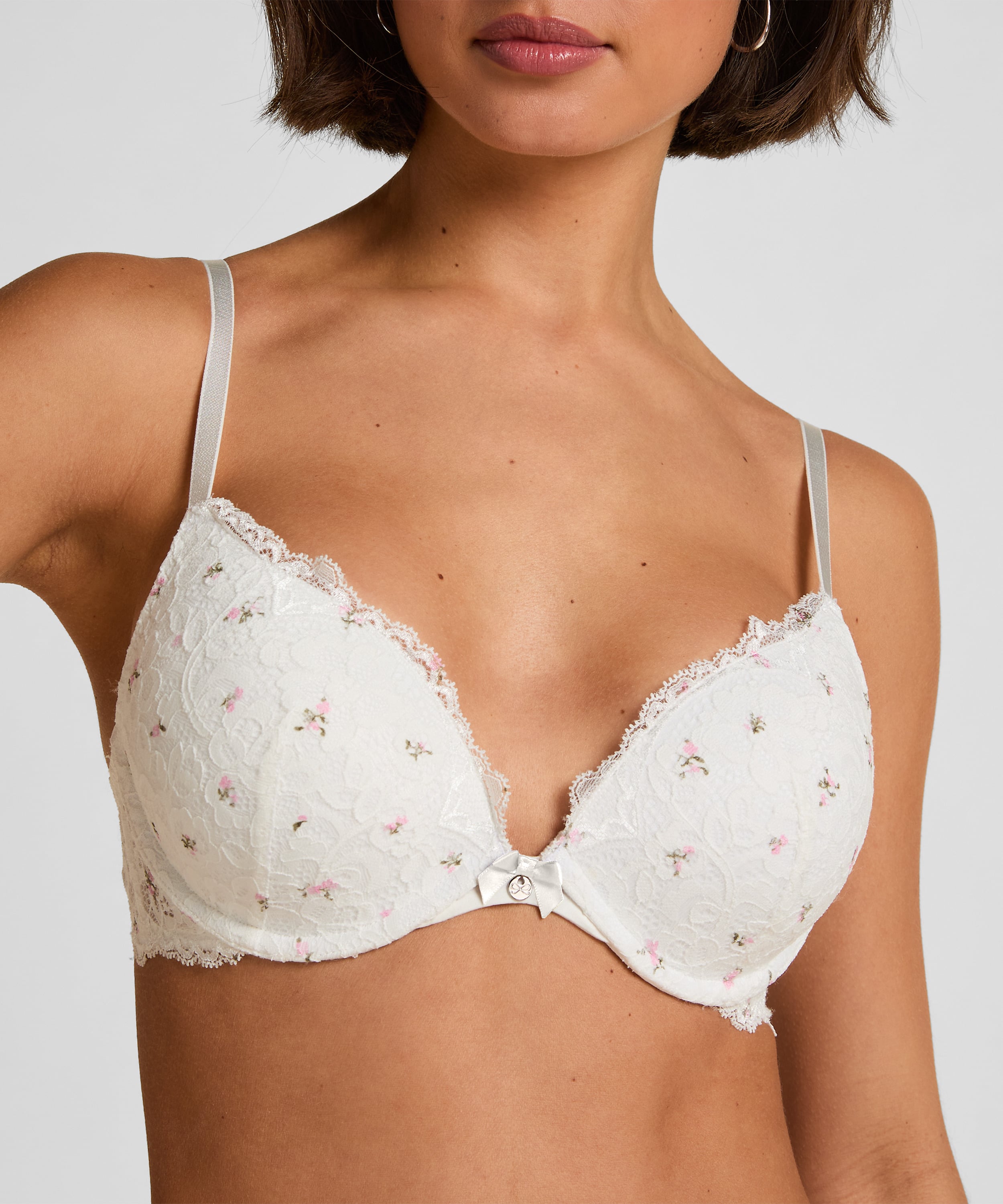 Marine Padded Push-Up Underwired Bra, White, main