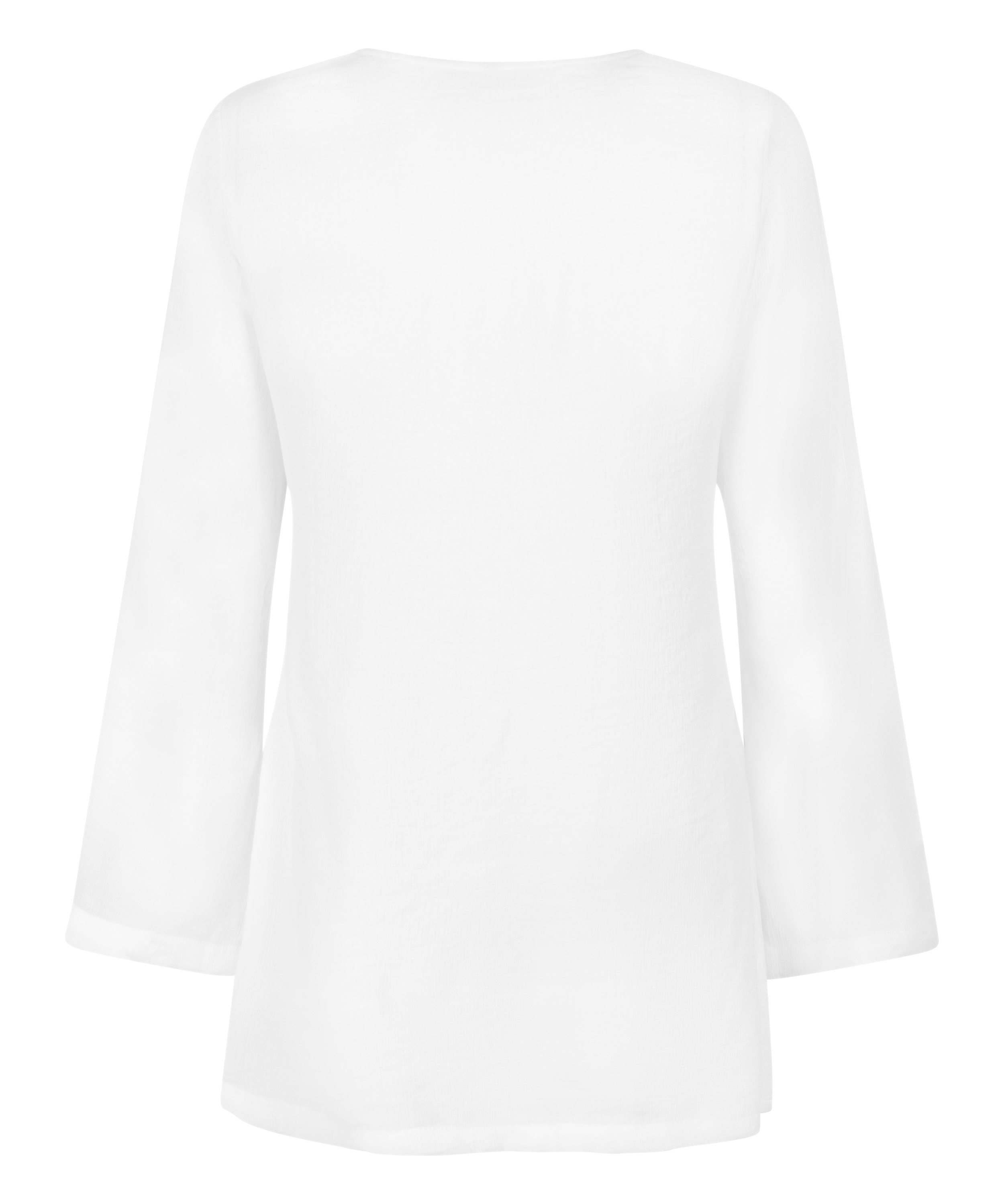 Beach Long-Sleeved Ring Dress, White, main