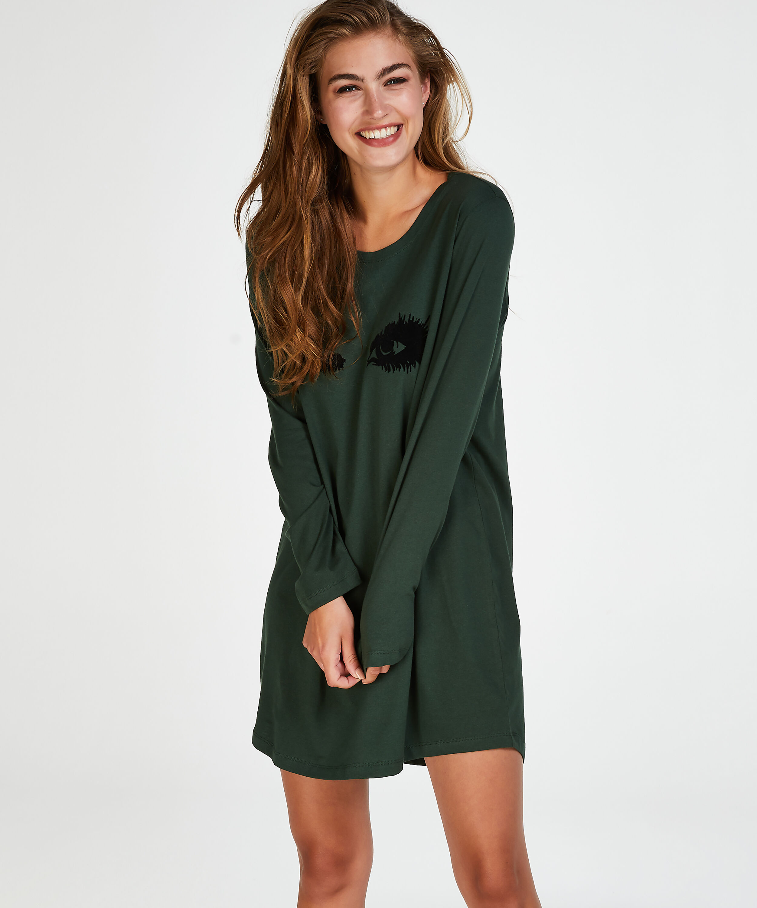 Round Neck Nightshirt, Green