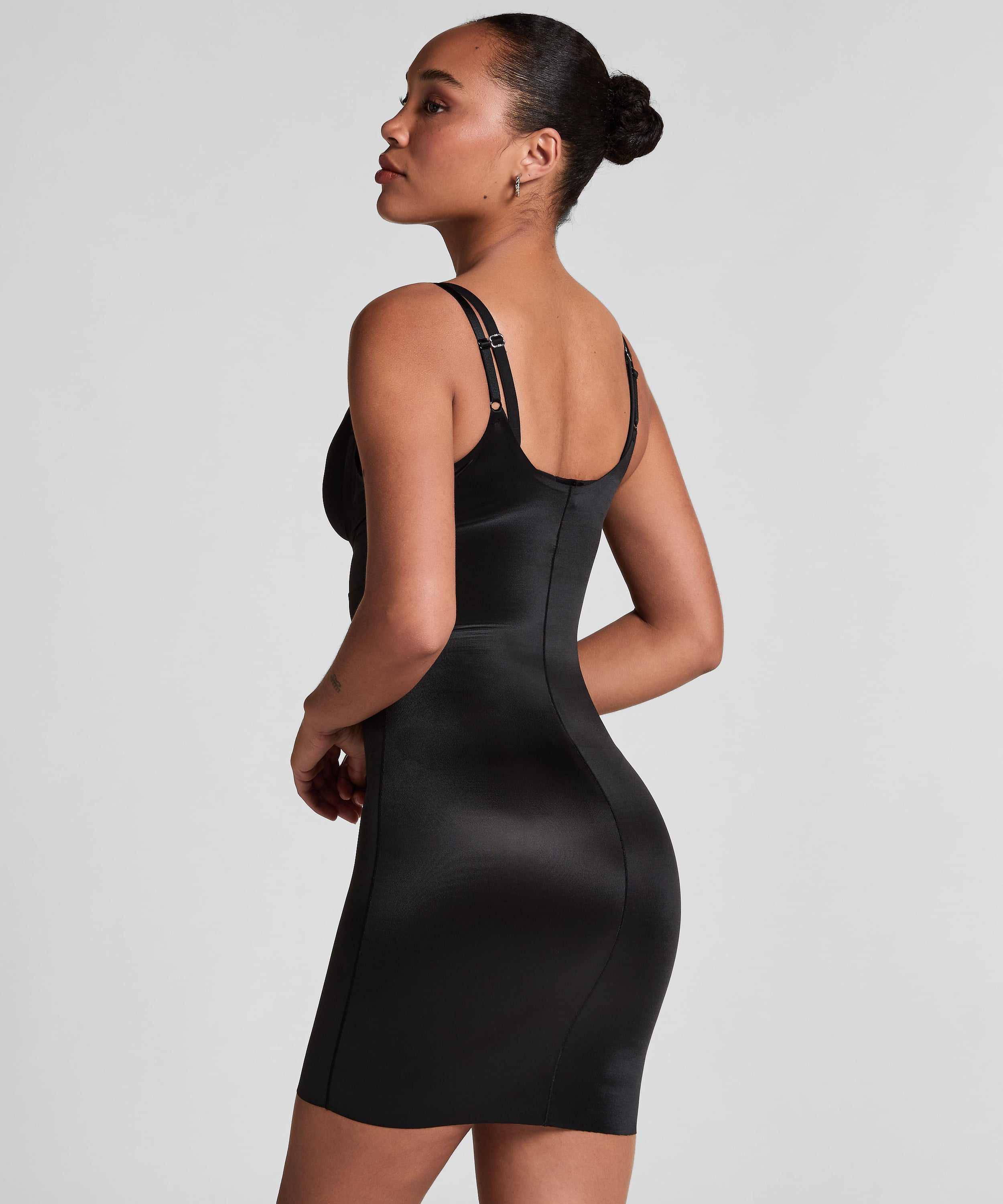 Sculpting scuba dress, Black, main