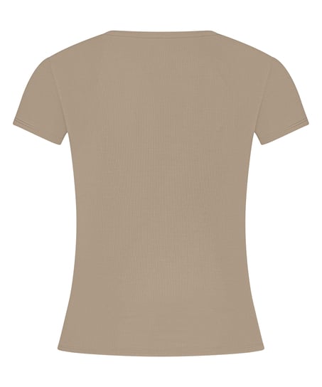 Pyjama Top Rib Essential, Beige