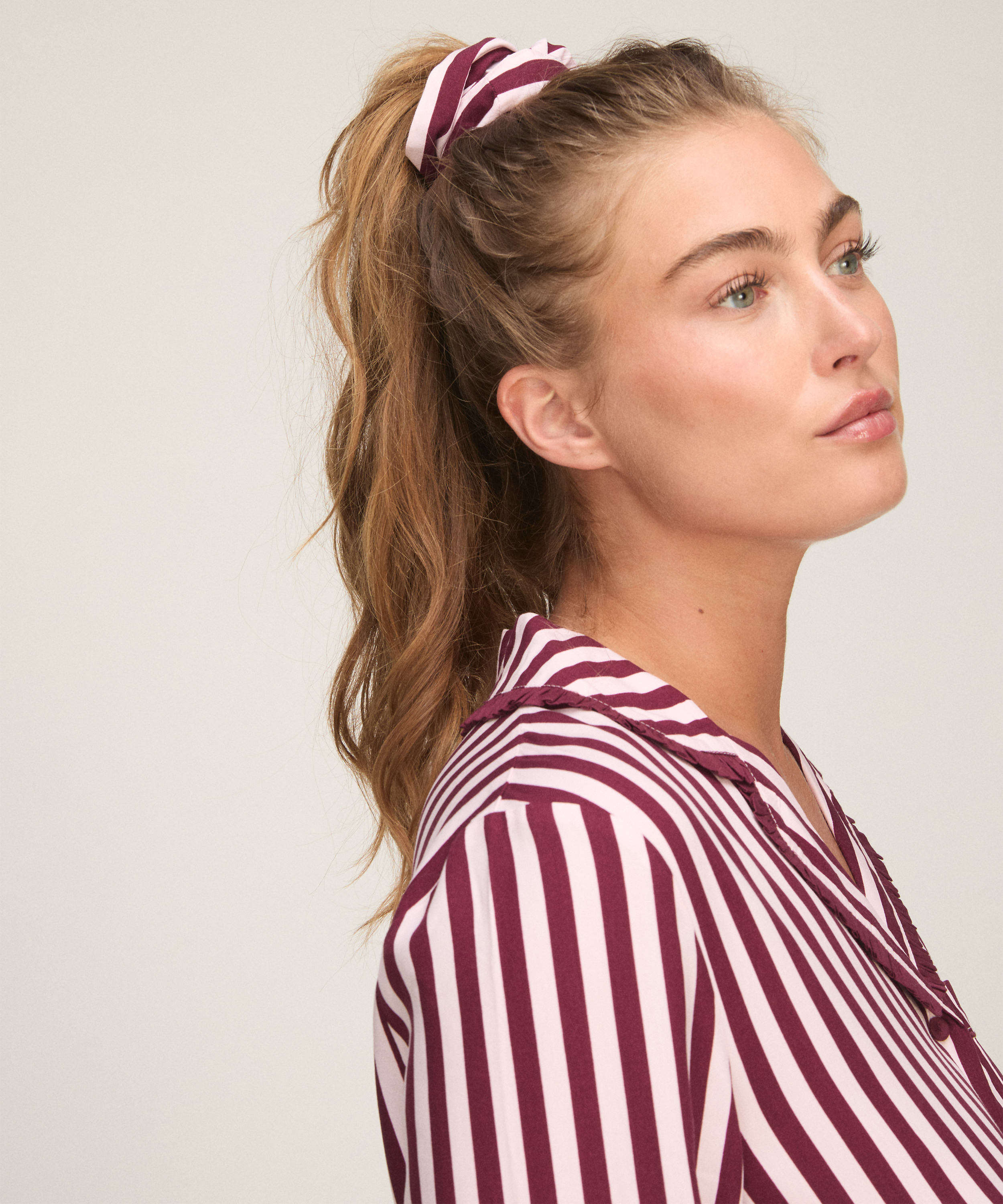 Pyjama Set Poplin Ruffle, Pink, main
