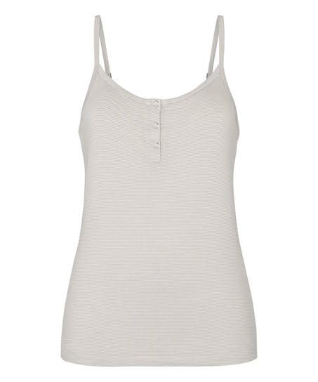 Pyjama Cami Striped Henley, Gray