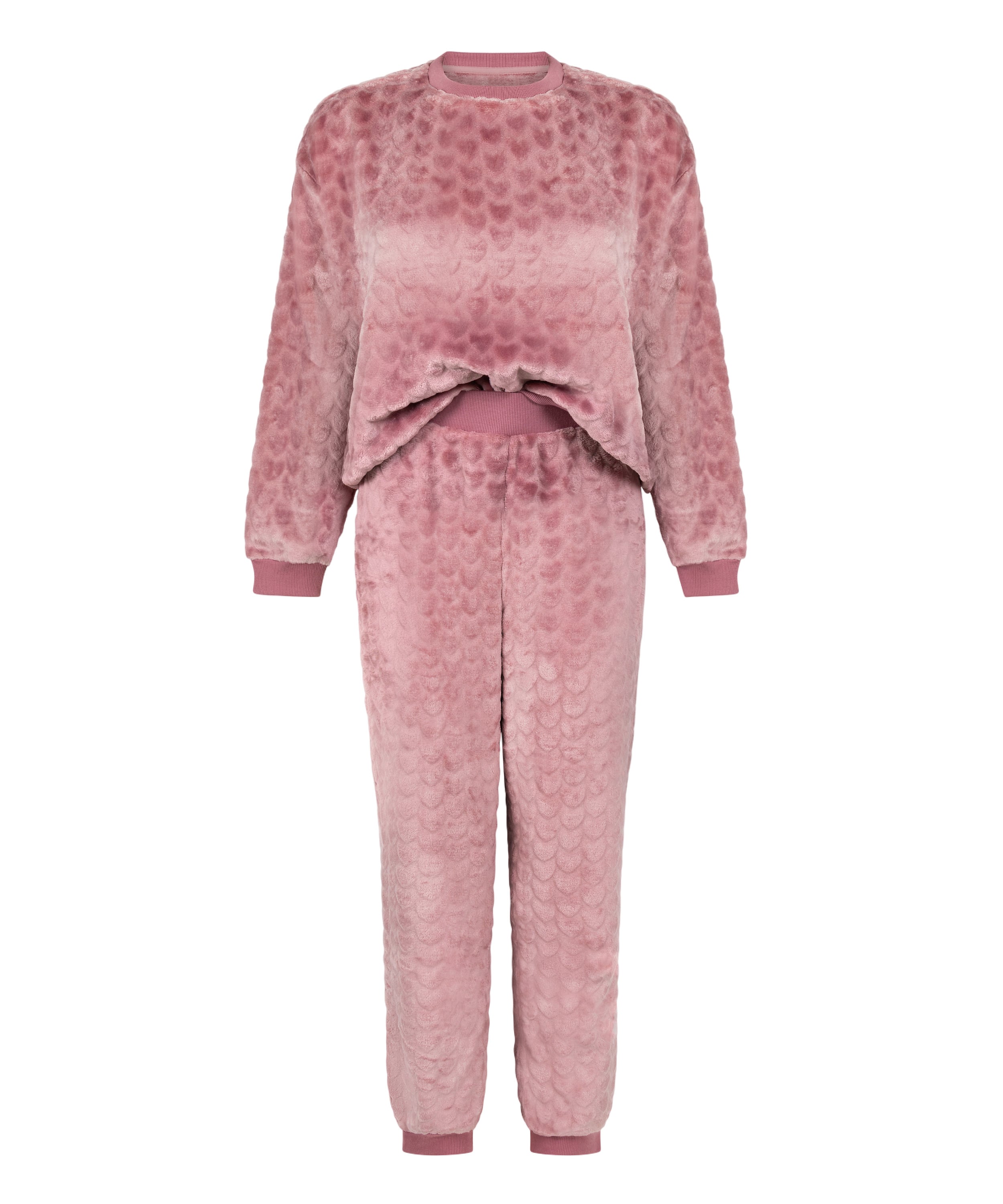Pyjamaset Fleece Heart, Purple, main