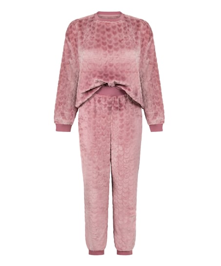 Pyjamaset Fleece Heart, Purple