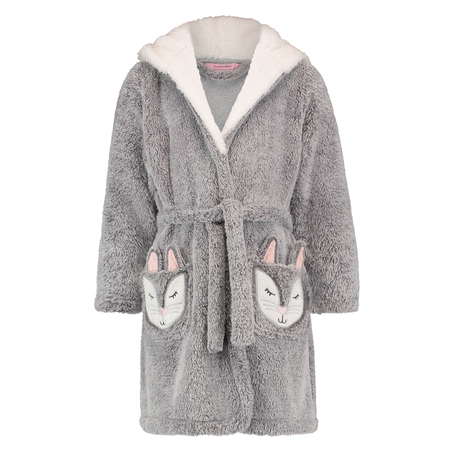 Kids Fleece Bathrobe, Gray