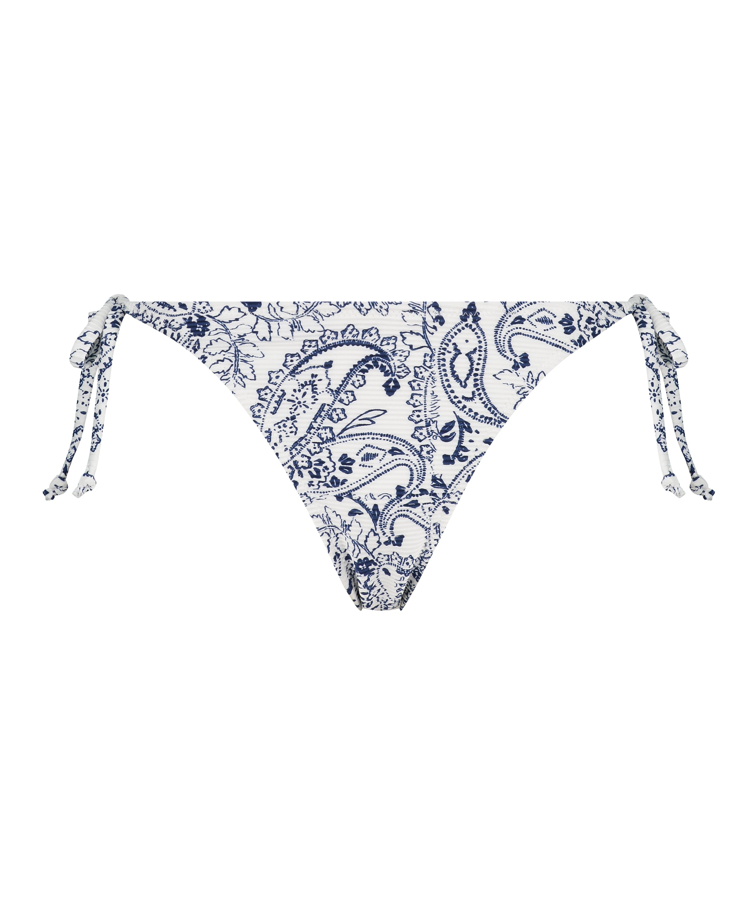 Paisley Brazilian tanga bikini bottoms, White, main