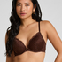 Marine Padded Push-Up Underwired Bra, Brown
