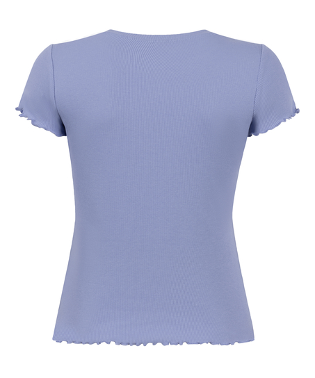Short Sleeve Cotton Shirt, Blue