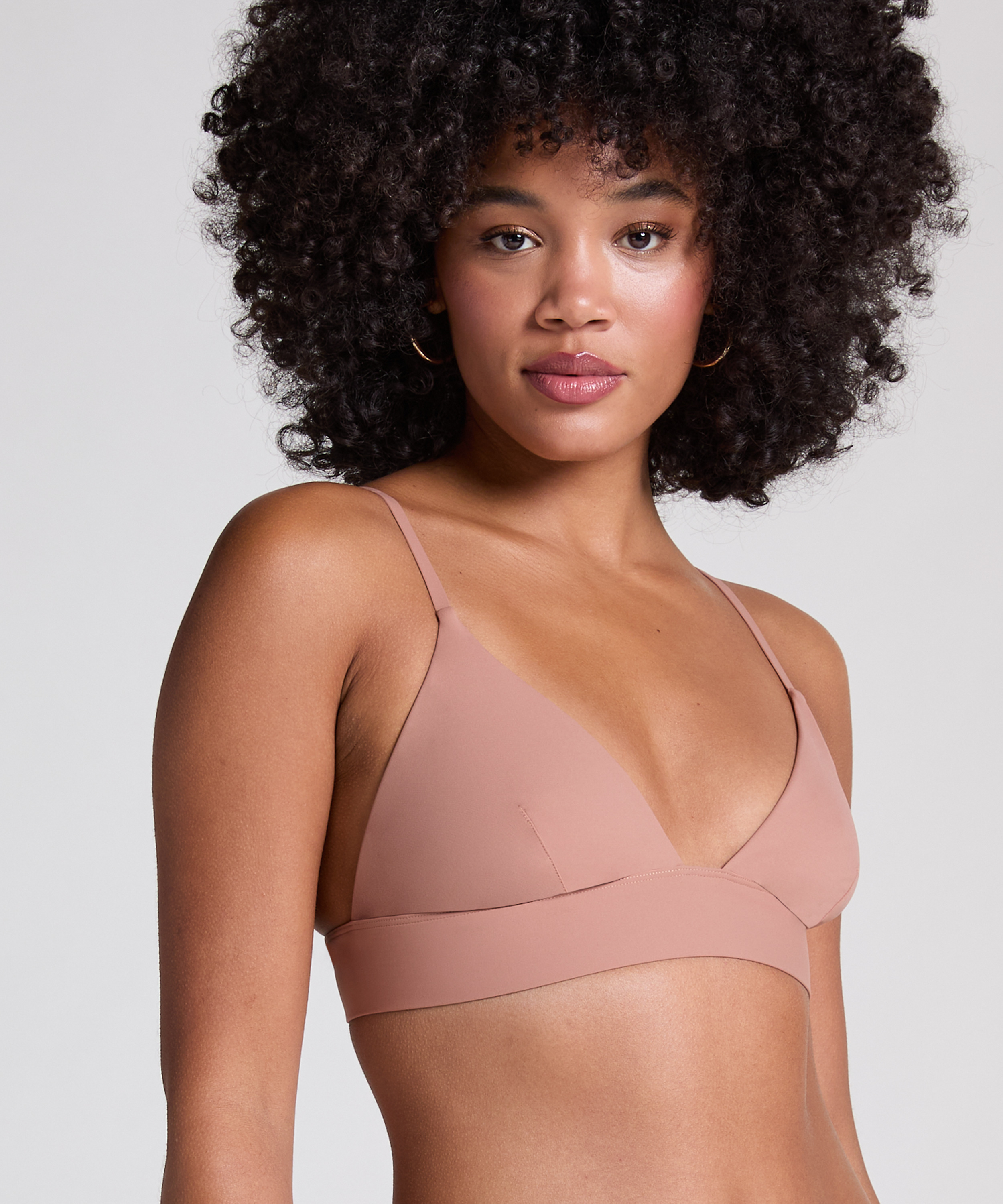 Smooth Triangle Bralette, Brown, main