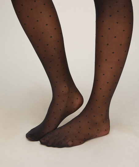 Stay Up 15 Denier Dots, Black