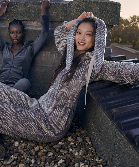 Flannel Fleece Onesie, Gray