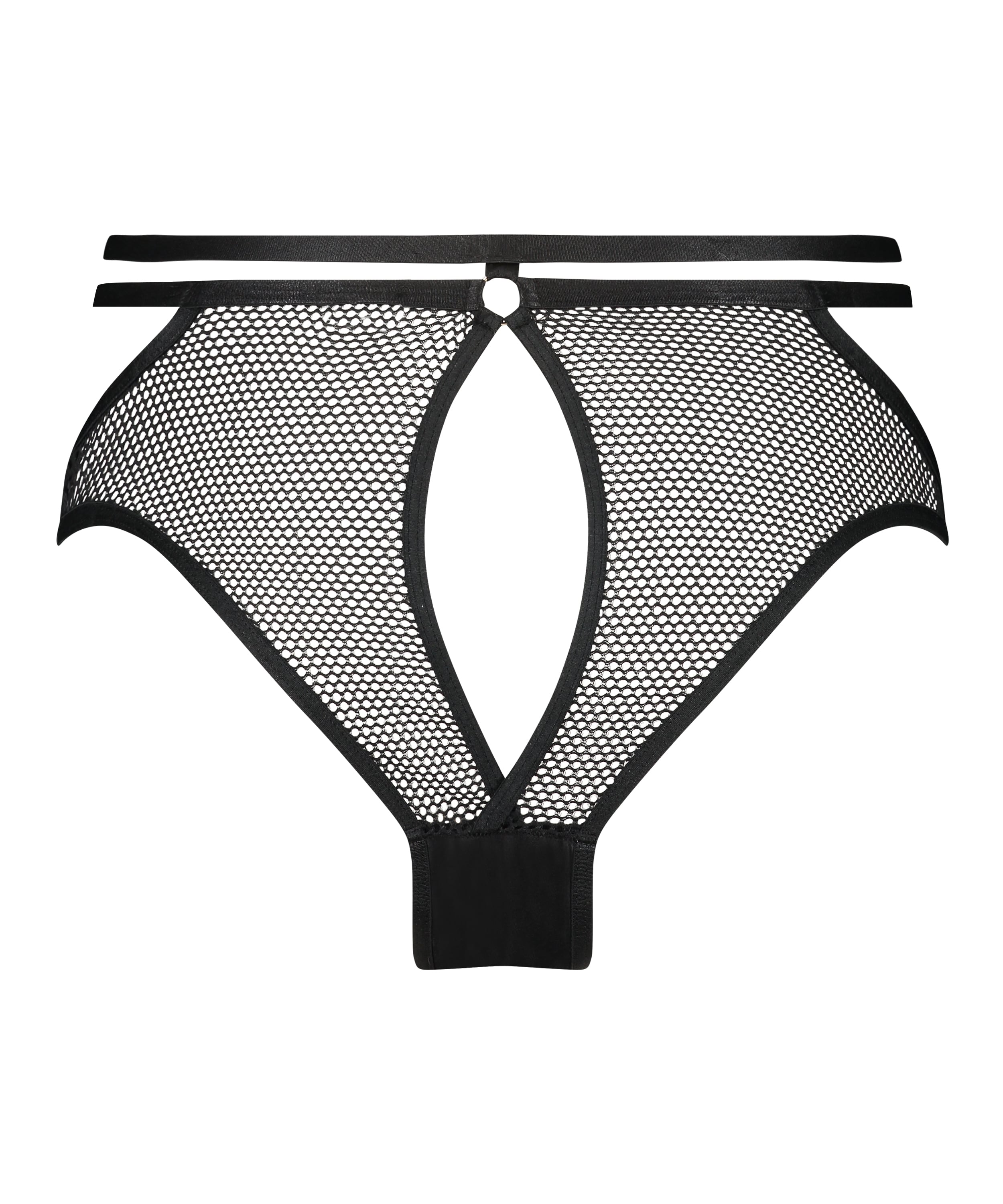 Pleasure Open-Crotch Brazilian Knickers, Black, main