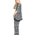 Pyjama pants Macy lace print, Black