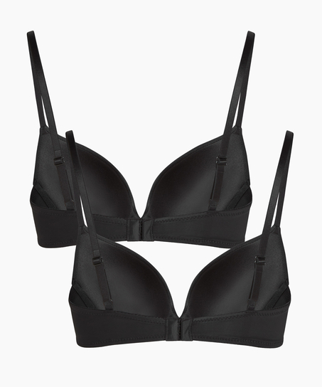 2-Pack Padded Underwired Bra, Black