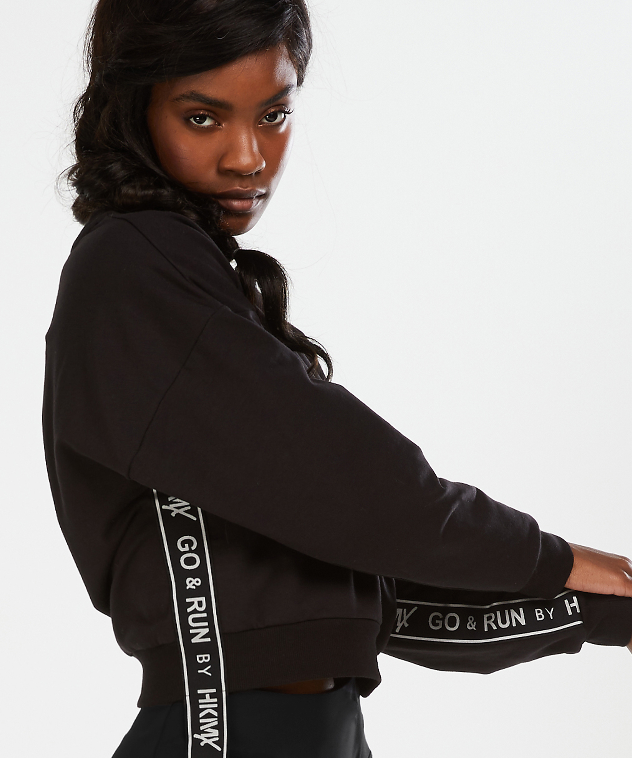 HKMX cropped sweater, Black, main