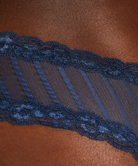 V-shaped Brazilian knickers mesh, Blue