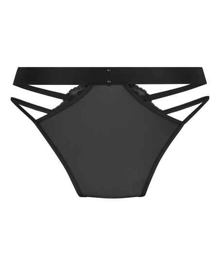 Emmeline Open Crotch Brazilian, Black