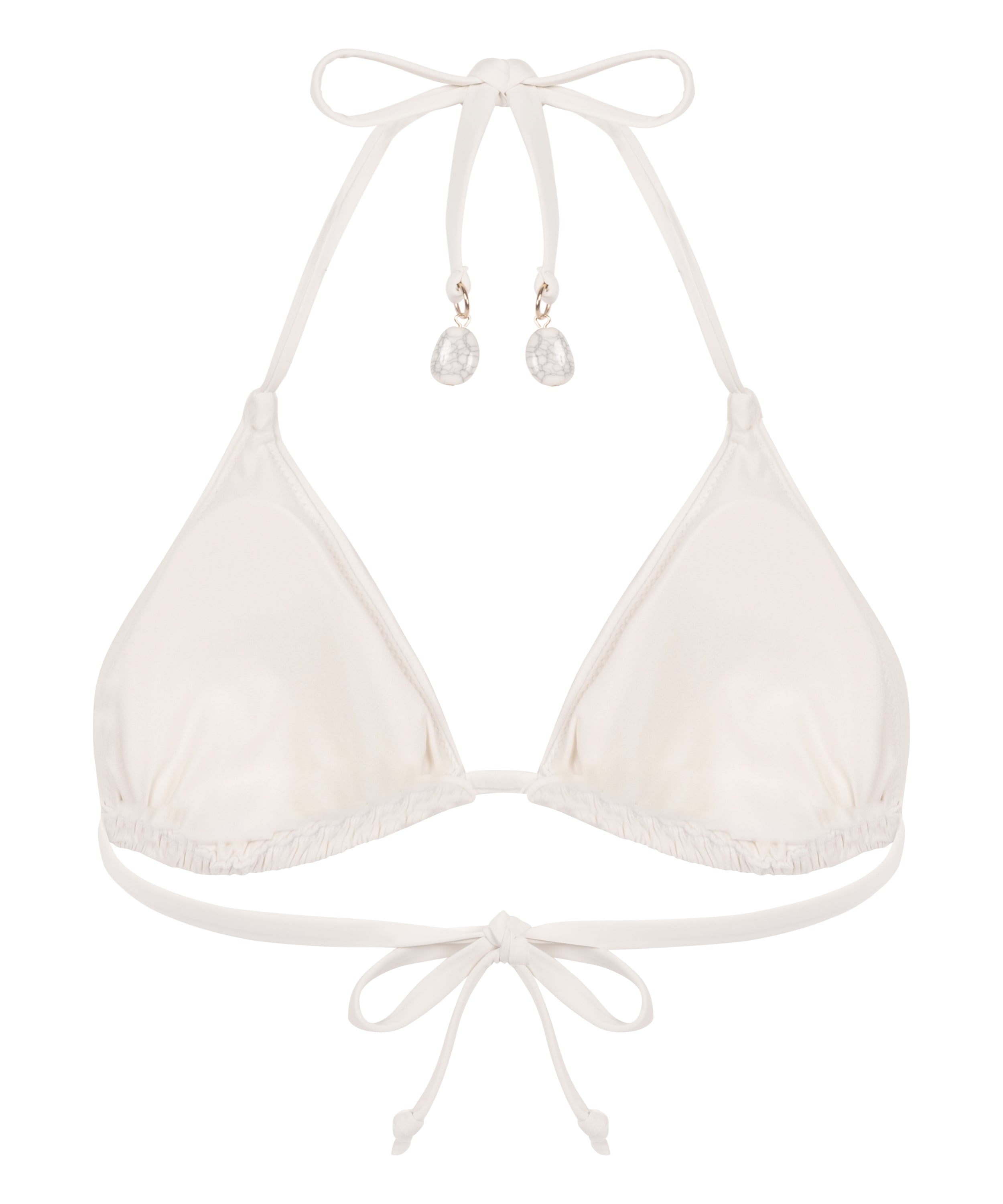 Giselle Triangle Bikini Top, White, main