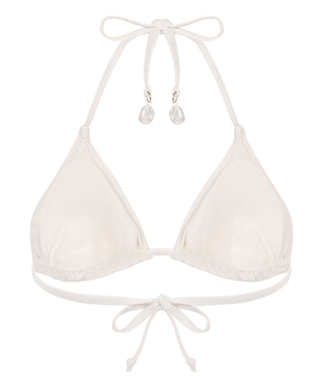 Giselle Triangle Bikini Top, White