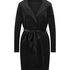 Velours short bathrobe, Black