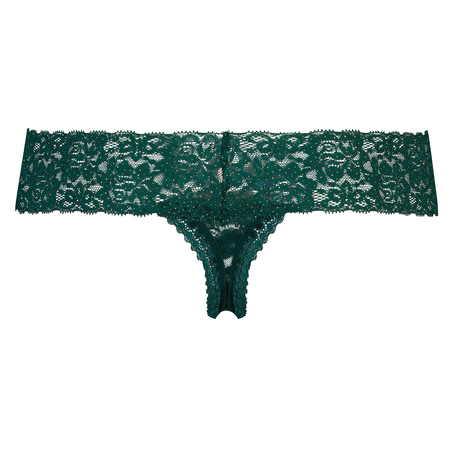 Foiled Extra Low Thong, Green