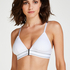 Casey cotton padded triangle bralette, White