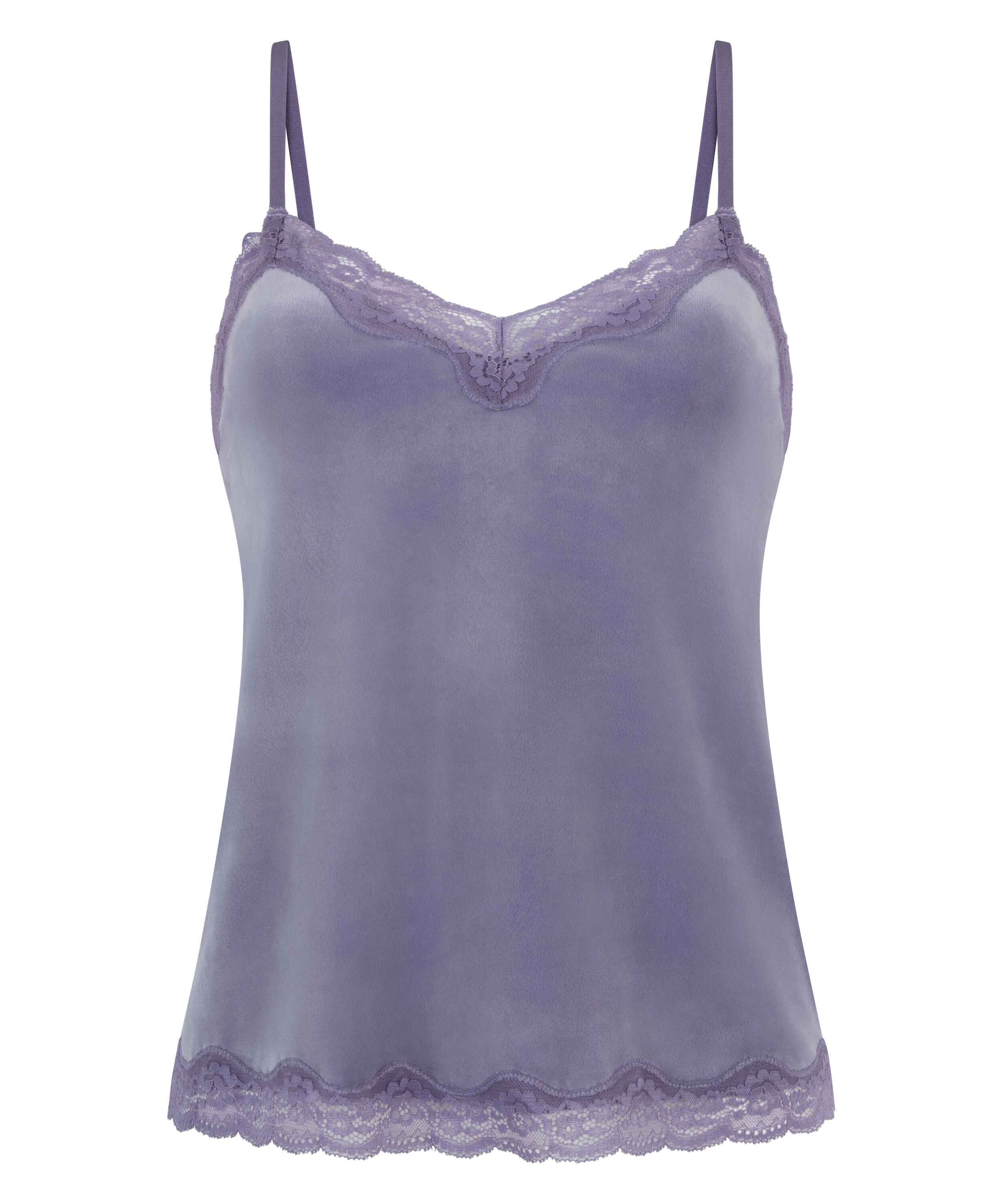 Velours Lace Cami Top, Purple