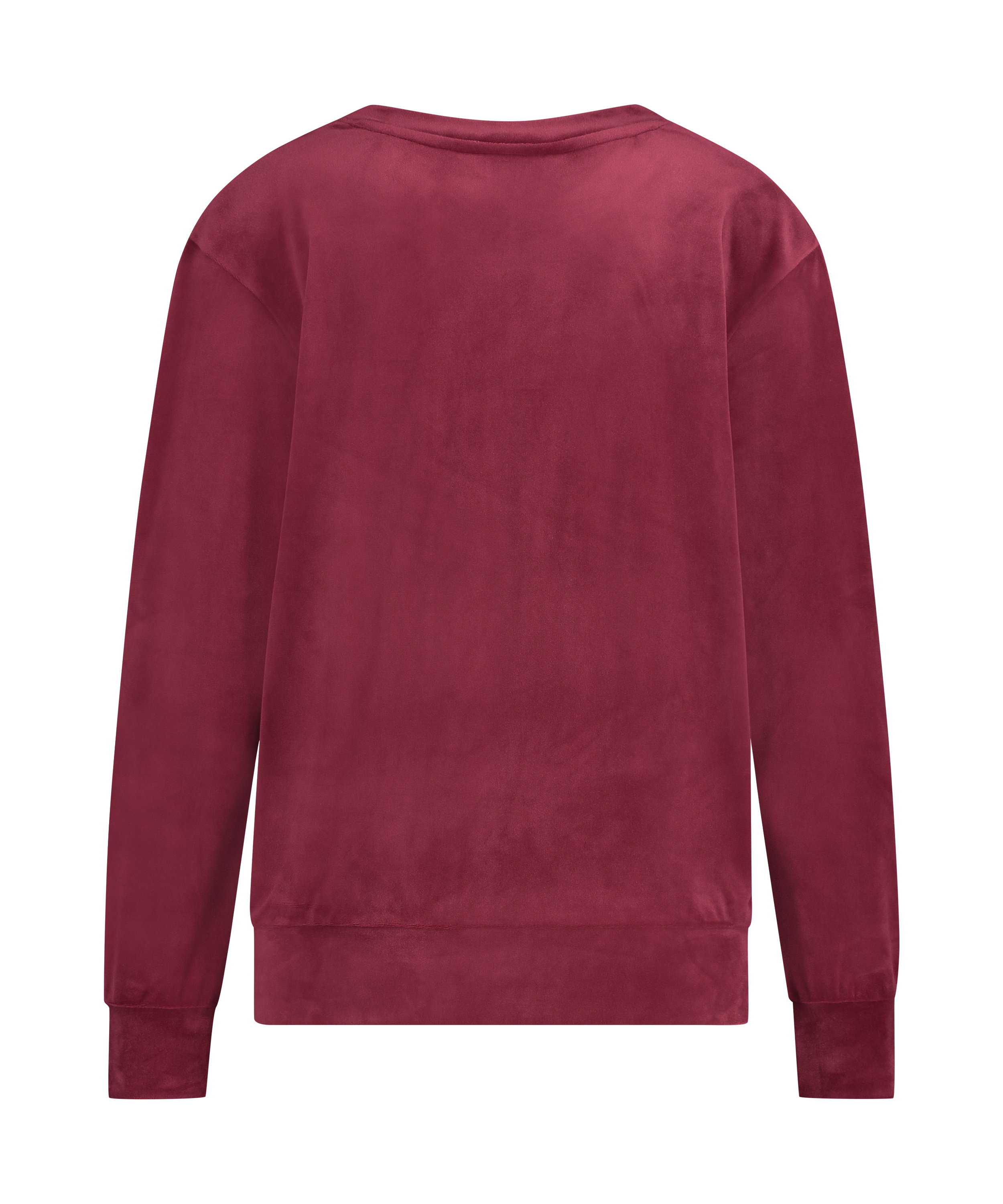 Long-sleeved Velours top, Red, main