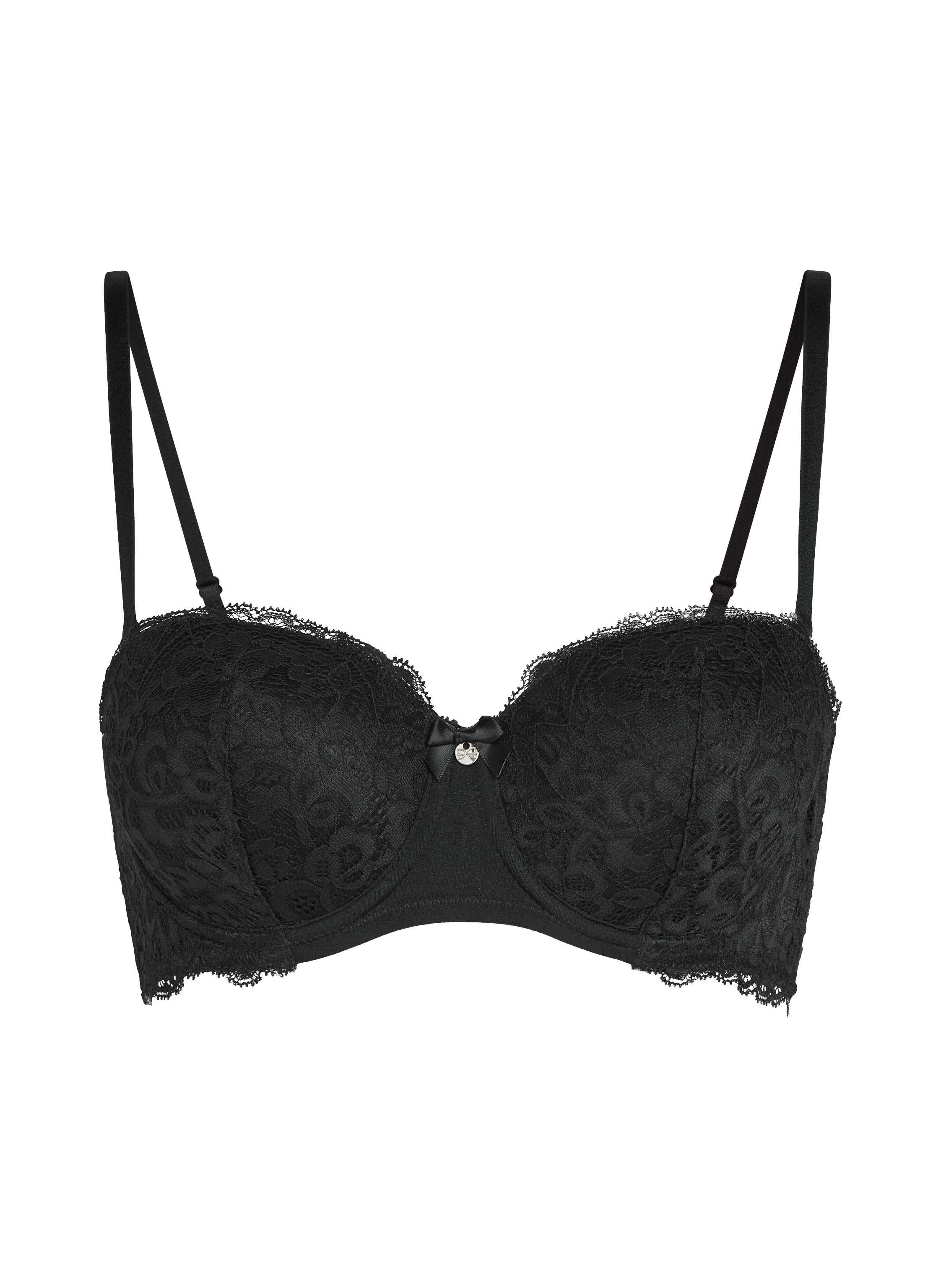 Marine Padded Underwired Strapless Bra, Black, main