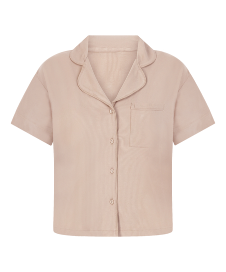 Pyjama Jacket Jersey Essential, Beige