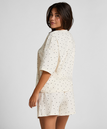 Pyjama Set Cotton Jersey Short, White