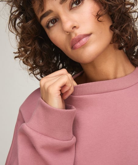 Top crew brushed sweat, Pink
