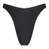 Luxe High-Leg Bikini Bottoms, Black