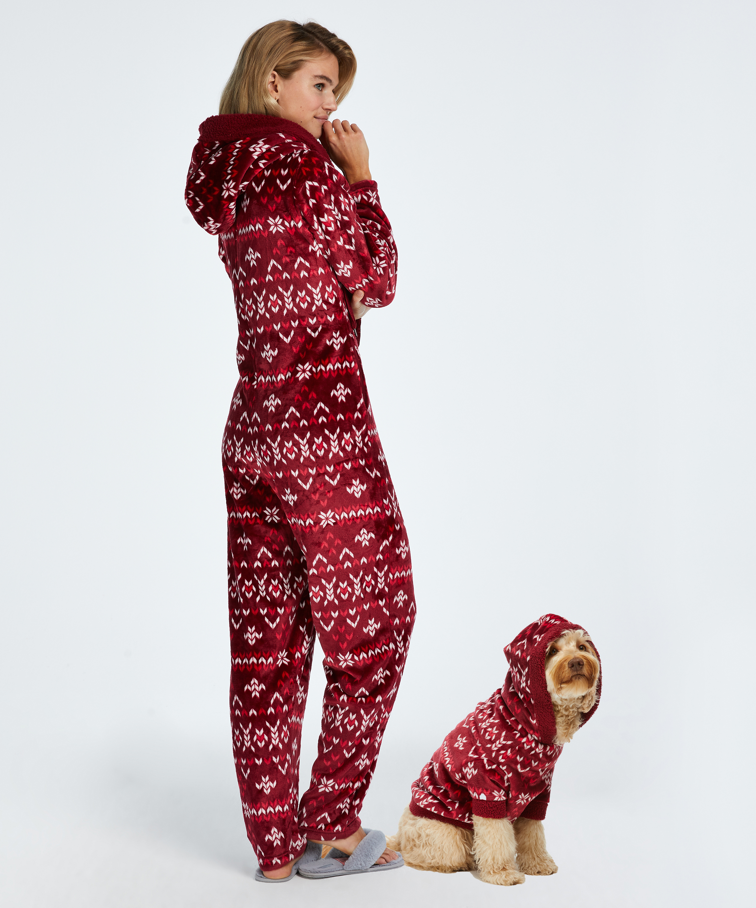 Flannel Fleece Onesie, Red, main
