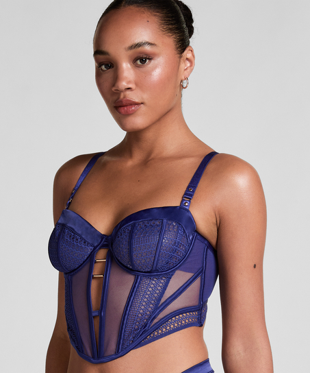 Missy Non-Padded Underwired Longline Bra, Blue